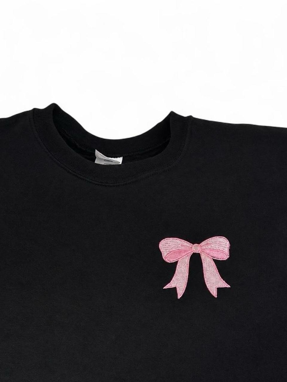 Women’s black sweatshirt  with Pink Bow Embroidery. Excellent Condition